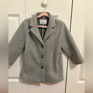 Zara Kids Gray Pea Coat with Buttons